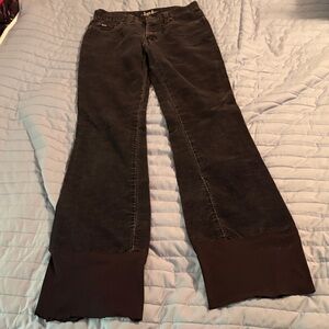 lei Black Corduroy Wide-Leg Trousers